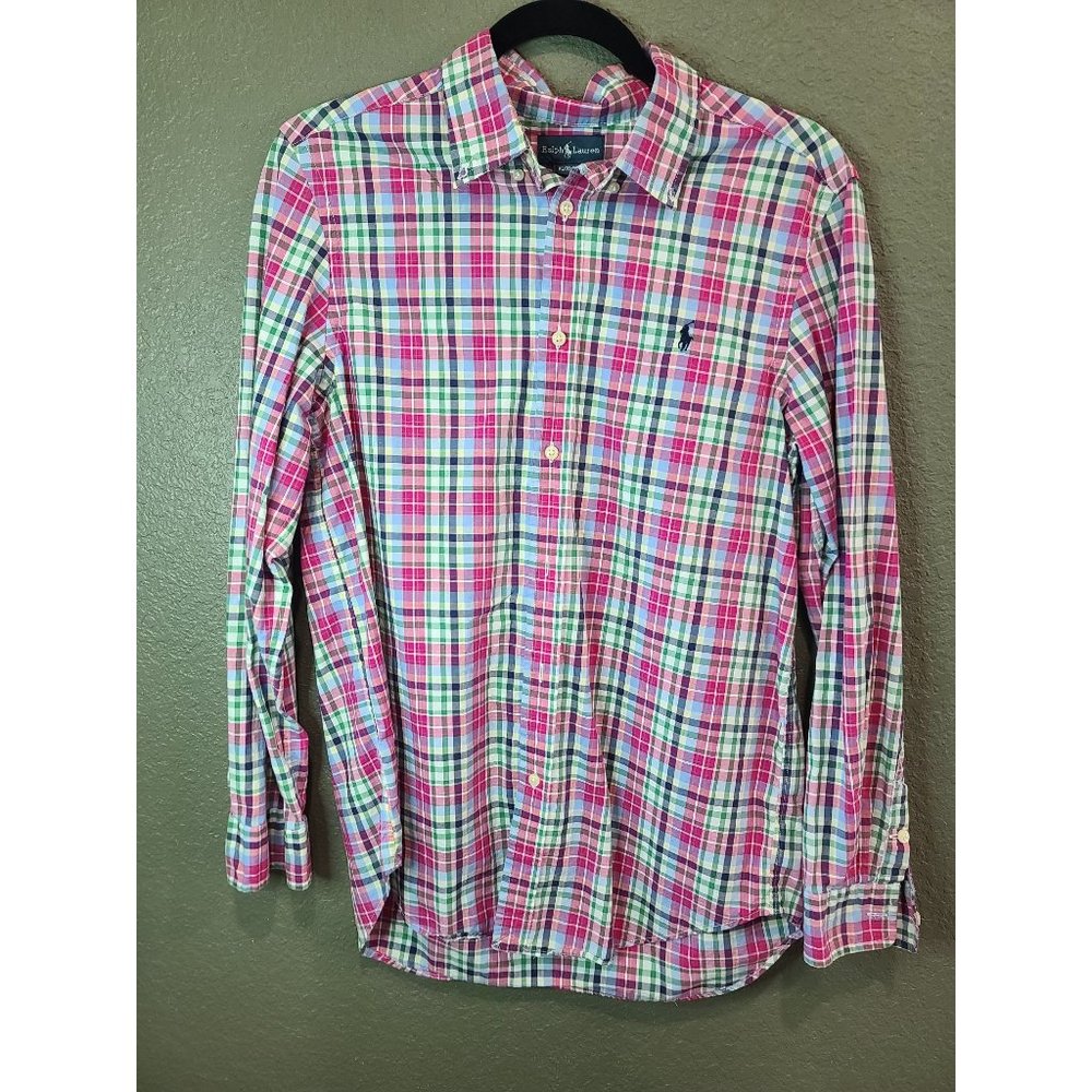 Ralph Lauren button shirt 70s vintage long sleeves plaid